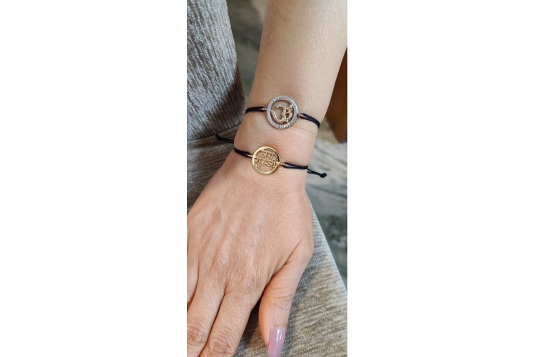 18K gold plated auspicious Jai Guru Ji Bracelet in silver for men and women